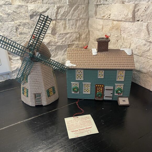 Dept 56 Snow Village  House & Windmill #51268  no chips no cracks W/ light - Picture 1 of 16